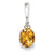14k White Gold Diamond and Citrine Oval pendant, Stylish Pendants for Necklace