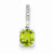 14k White Gold Diamond and Peridot pendant, Classy Pendants for Necklace