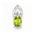 14k White Gold Diamond and Peridot Oval pendant, Adorable Pendants for Necklace