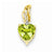 14k Gold Diamond and Peridot Heart pendant, Dazzling Pendants for Necklace