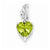 14k White Gold Diamond and Peridot Heart pendant, Beautiful Pendants for Necklace