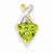 14k Gold Peridot and White Topaz Trillion Pendant, Pendants for Necklace