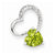 14k White Gold Diamond and Peridot Heart pendant, Gorgeous Pendants for Necklace