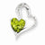 14k White Gold Diamond and Peridot Heart pendant, Alluring Pendants for Necklace