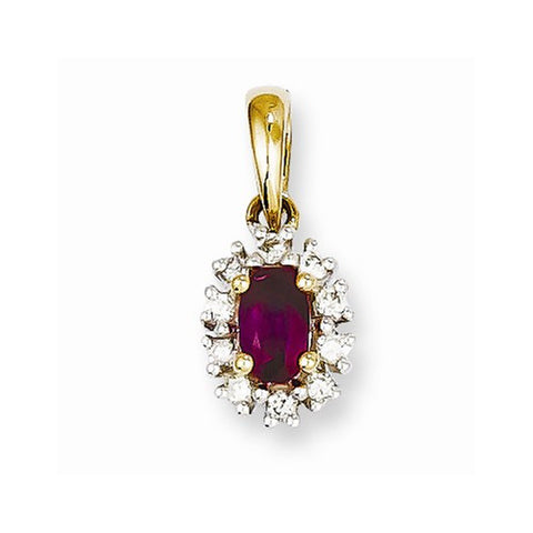14k Gold Two Toned Diamond & Ruby pendant, Adorable Pendants for Necklace