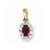14k Gold Two Toned Diamond & Ruby pendant, Adorable Pendants for Necklace