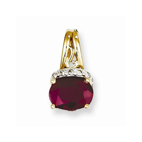 14k Gold Diamond & Ruby Pendant, Beautiful Pendants for Necklace