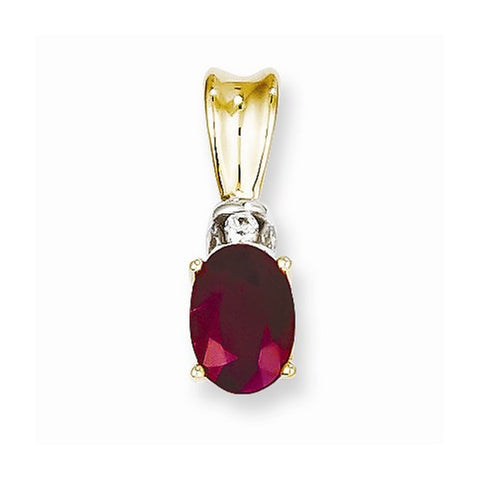 14k Gold Two-tone Diamond & Ruby Pendant, Pendants for Necklace