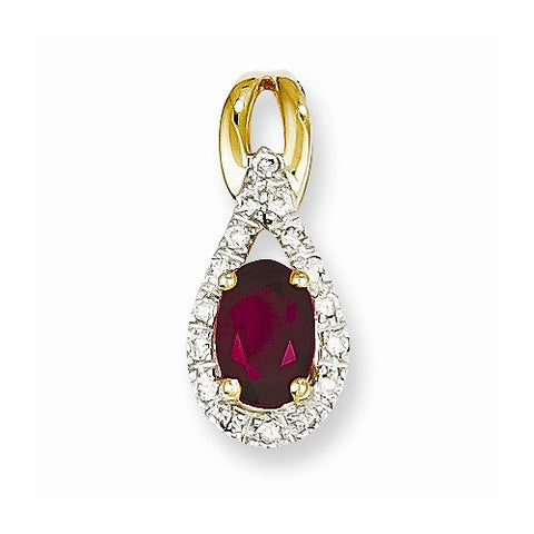 14k Gold Diamond & Ruby pendant, Pendants for Necklace