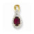 14k Gold Diamond & Ruby pendant, Pendants for Necklace
