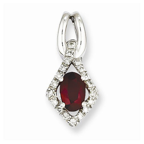 14k White Gold Diamond & Ruby pendant, Lovely Pendants for Necklace