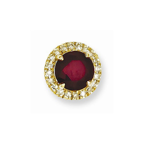 14k Gold Diamond and African Ruby Pendant, Pendants for Necklace