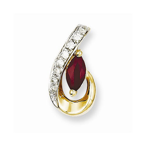 14k Gold Diamond & Ruby pendant, Alluring Pendants for Necklace