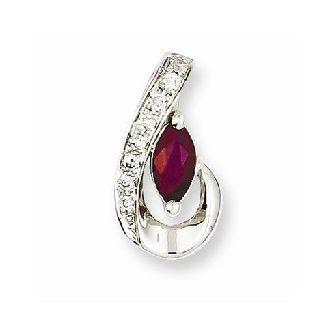 14k White Gold Diamond & Ruby pendant, Appealing Pendants for Necklace