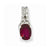 14k White Gold Diamond & Ruby pendant, Beautiful Pendants for Necklace