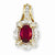14k Gold Diamond & Ruby pendant, Fine Pendants for Necklace