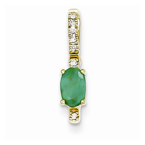 14k Gold Diamond and Emerald pendant, Classy Pendants for Necklace