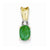 14k Gold Two-tone Diamond & Emerald Pendant, Pendants for Necklace