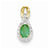 14k Gold Diamond & Emerald pendant, Charm