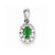 14k White Gold Diamond & Emerald pendant, Beautiful Pendants for Necklace