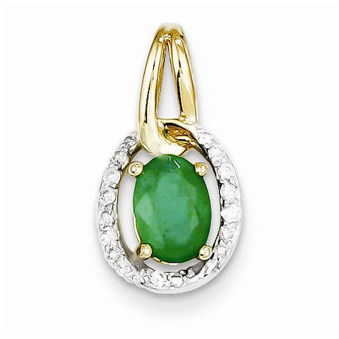 14k Gold Diamond & Emerald pendant, Delightful Pendants for Necklace