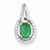 14k White Gold Diamond & Emerald pendant, Exquisite Pendants for Necklace