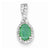 14k White Gold Diamond & Emerald pendant, Pendants for Necklace