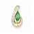 14k Gold Diamond & Emerald Pendant, Appealing Pendants for Necklace