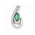 14k White Gold Diamond & Emerald Pendant, Charm