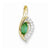 14k Gold Diamond & Emerald Pendant, Adorable Pendants for Necklace
