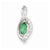 14k White Gold Diamond & Emerald Pendant, Dazzling Pendants for Necklace