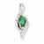 14k White Gold Diamond & Emerald Pendant, Delightful Pendants for Necklace