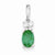 14k White Gold Diamond & Emerald Pendant, Fine Pendants for Necklace