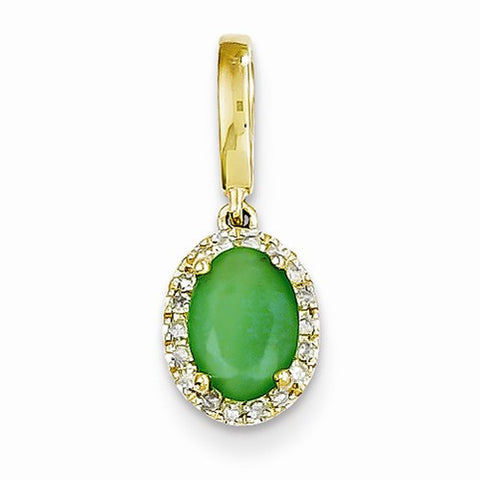 14k Gold Diamond and Emerald pendant, Pendants for Necklace