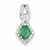 14k White Gold Diamond & Emerald Pendant, Gorgeous Pendants for Necklace