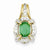 14k Gold Diamond & Emerald Pendant, Classy Pendants for Necklace