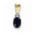 14k Gold Two-tone Diamond & Sapphire pendant, Pendants for Necklace