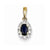 14k Gold Two Toned Diamond & Sapphire Pendant, Pendants for Necklace