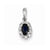 14k White Gold Diamond & Sapphire Oval pendant, Lovely Pendants for Necklace