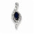 14k White Gold Diamond & Sapphire Pendant, Appealing Pendants for Necklace