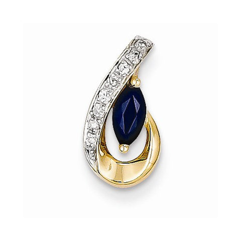 14k Gold Diamond & Sapphire pendant, Charm