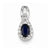 14k White Gold Diamond & Sapphire pendant, Dazzling Pendants for Necklace
