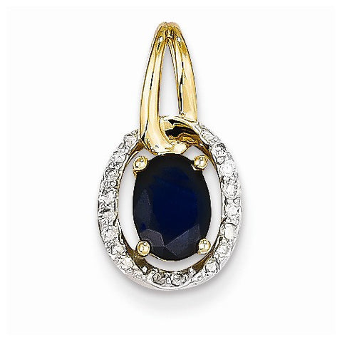 14k Gold Diamond & Sapphire Pendant, Exquisite Pendants for Necklace