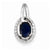 14k White Gold Diamond & Sapphire pendant, Fine Pendants for Necklace