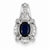 14k White Gold Diamond & Sapphire Oval pendant, Pretty Pendants for Necklace