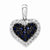 14k White Gold Diamond & Sapphire Heart pendant, Charm