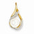 14k Gold Diamond and Freshwater Cultured Pearl pendant, Beautiful Pendants for Necklace
