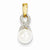 14k Gold Diamond and Freshwater Cultured Pearl pendant, Pretty Pendants for Necklace