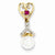 14k Gold Diamond FW Cultured Pearl Created African Ruby Pendant, Pendants for Necklace