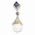 14k Gold Diamond Freshwater Cultured Pearl Created Sapphire Pendant, Pendants for Necklace